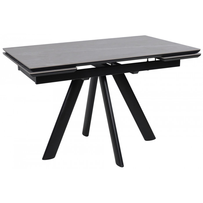 Стол раздвижной JACK-120 120(30+30)*80 STONE GREY ST CER/черный
