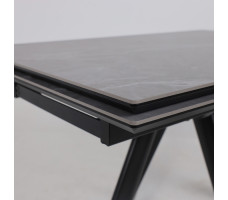 Стол раздвижной JACK-120 120(30+30)*80 STONE GREY ST CER/черный