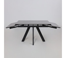 Стол раздвижной JACK-120 120(30+30)*80 STONE GREY ST CER/черный