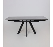 Стол раздвижной JACK-120 120(30+30)*80 STONE GREY ST CER/черный