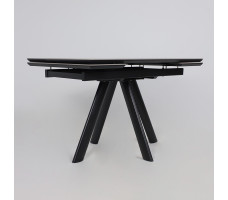 Стол раздвижной JACK-120 120(30+30)*80 STONE GREY ST CER/черный