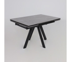 Стол раздвижной JACK-120 120(30+30)*80 STONE GREY ST CER/черный