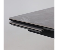 Стол раздвижной JACK-120 120(30+30)*80 STONE GREY ST CER/черный