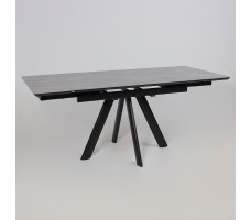 Стол раздвижной JACK-120 120(30+30)*80 STONE GREY ST CER/черный