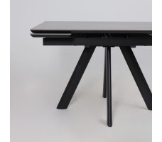 Стол раздвижной JACK-120 120(30+30)*80 STONE GREY ST CER/черный