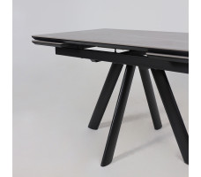 Стол раздвижной JACK-120 120(30+30)*80 STONE GREY ST CER/черный