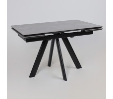 Стол раздвижной JACK-120 120(30+30)*80 STONE GREY ST CER/черный