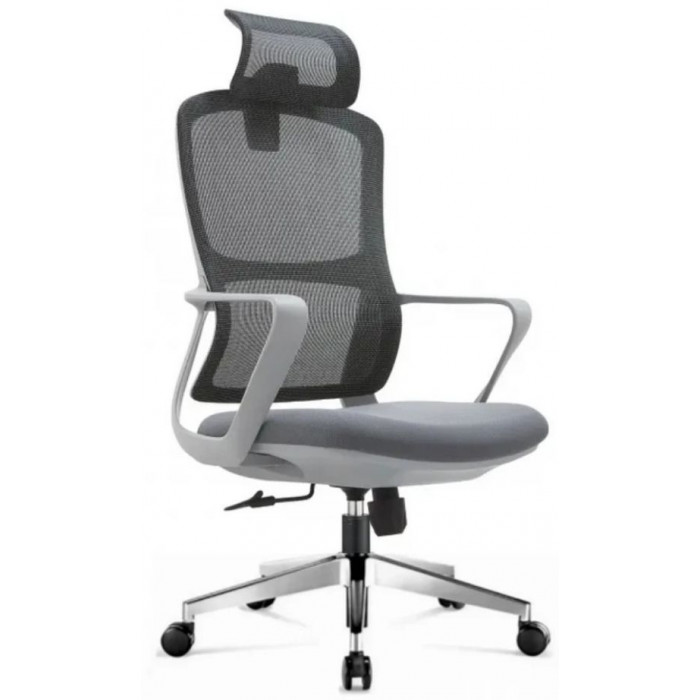 Кресло SitUp POINT GREY chrome (сетка Grey/ Grey)