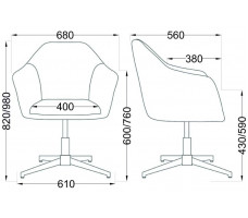 Стул AksHome DUBAI (Дубай) темно-серый велюр/хром