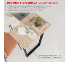 Письменный стол ДОМУС СП013 120х66 см вяз светлый/металл черный