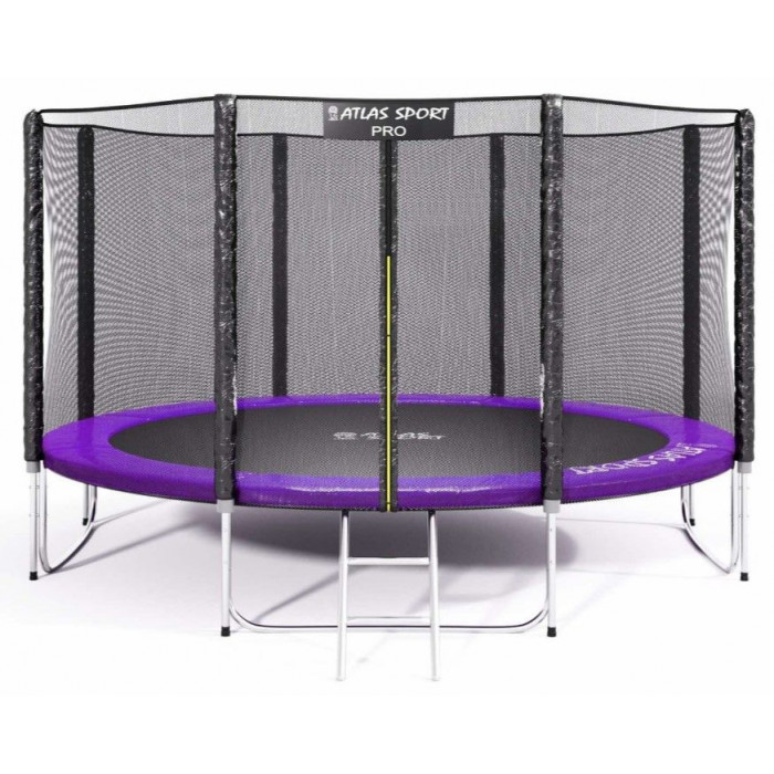 Батут Atlas Sport 404 см (13ft) PRO (усиленные опоры) фиолетовый