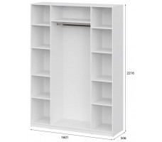 Шкаф NN Мебель ШК 5 (1600) белый текстурный