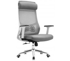 Кресло SitUp AURA (Аура) LUX White chrome (сетка Grey/Grey)