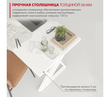 Письменный стол ДОМУС Гранд 136х66 см белый/белый