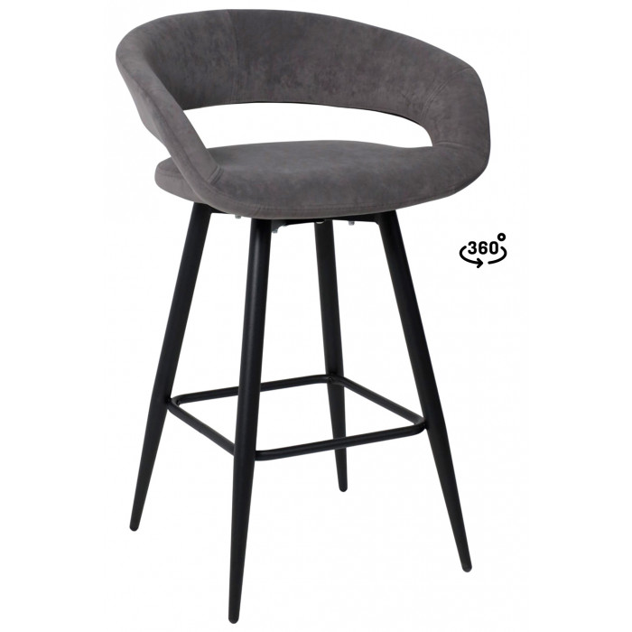 Стул барный BARNY-R 700 b28 antracite lux/черный