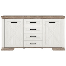 Комод Marselle KOM2D4S 166,5*45,5*90,5 ясень снежный/дуб сонома темный Комод Marselle KOM2D4S 166,5*45,5*90,5 ясень снежный/дуб сонома темный