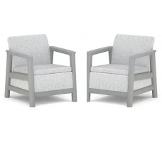 Комплект из двух кресел Scandi Linea Chair 2x светло-серый