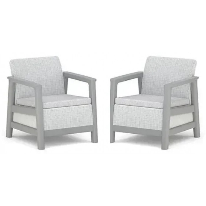Комплект из двух кресел Scandi Linea Chair 2x светло-серый
