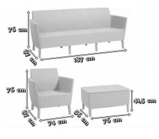 Набор садовой мебели Salemo 3-sofa set капучино