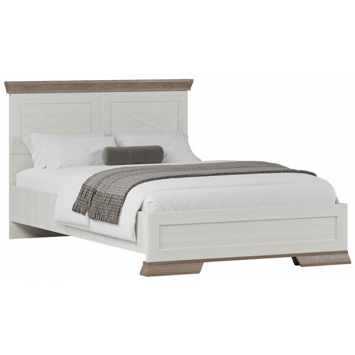 Кровать Marselle LOZ120х200 М 120*200 ясень снежный/дуб сонома темный (с металлическим основанием)