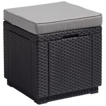 Пуф садовый с подушкой Cube графит Пуф садовый с подушкой Cube графит