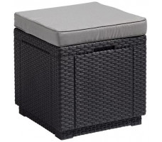 Пуф садовый с подушкой Cube графит
