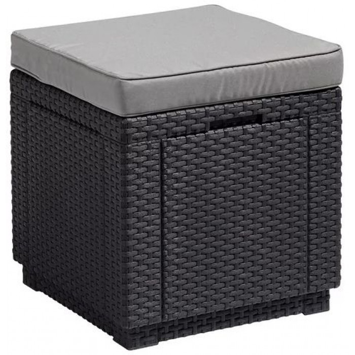 Пуф садовый с подушкой Cube графит