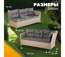 Комплект садовой мебели Sundays Alcamo SFS 056 (бежевый/серые подушки)