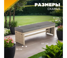 Комплект садовой мебели Sundays Alcamo SFS 056 (бежевый/серые подушки)