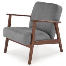 Кресло Halmar MILANO 1S tap. Castel 93 серый/орех