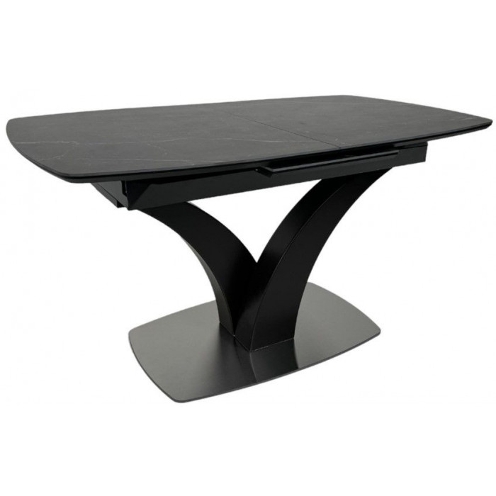 Стол НОТР ДАМ MODERNE 1400(1800)*850 камень черный Greys Black /черный матовый