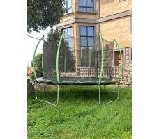 Батут с защитной сеткой Calviano 374 см - 12ft INSIDE master green (зеленый)