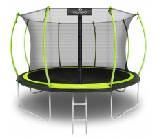 Батут с защитной сеткой Calviano 374 см - 12ft INSIDE master green (зеленый)