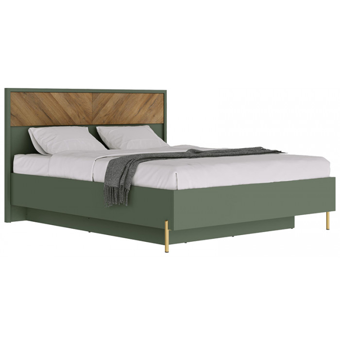 Кровать Siena LOZ160х200 160*200 с подъемным механизмом дымчатый зеленый/дуб вотан