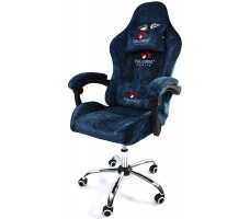 Вибромассажное кресло Calviano Nero blue plush ткань синий