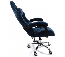 Вибромассажное кресло Calviano Nero blue plush ткань синий
