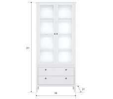 Шкаф Ewa REG2W2S 90*37*201 белый (с подсветкой)