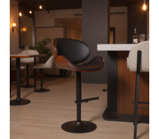Стул барный AksHome ROCKER (Рокер) экокожа черный/черный