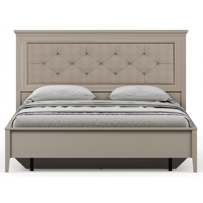 Кровать Classic LOZ160х200 М 160*200 глиняный серый (с металлическим основанием) с мягким изголовьем