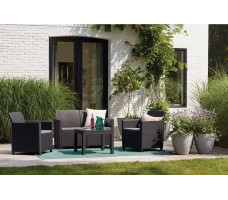 Комплект мебели Claire 2-seater Set (2х-местный диван, 2 кресла, столик) графит