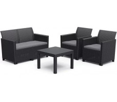 Комплект мебели Claire 2-seater Set (2х-местный диван, 2 кресла, столик) графит