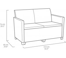 Комплект мебели Claire 2-seater Set (2х-местный диван, 2 кресла, столик) графит