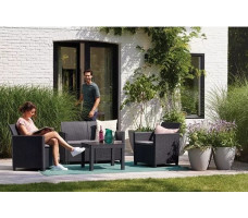 Комплект мебели Claire 2-seater Set (2х-местный диван, 2 кресла, столик) графит