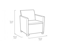 Комплект мебели Claire 2-seater Set (2х-местный диван, 2 кресла, столик) графит