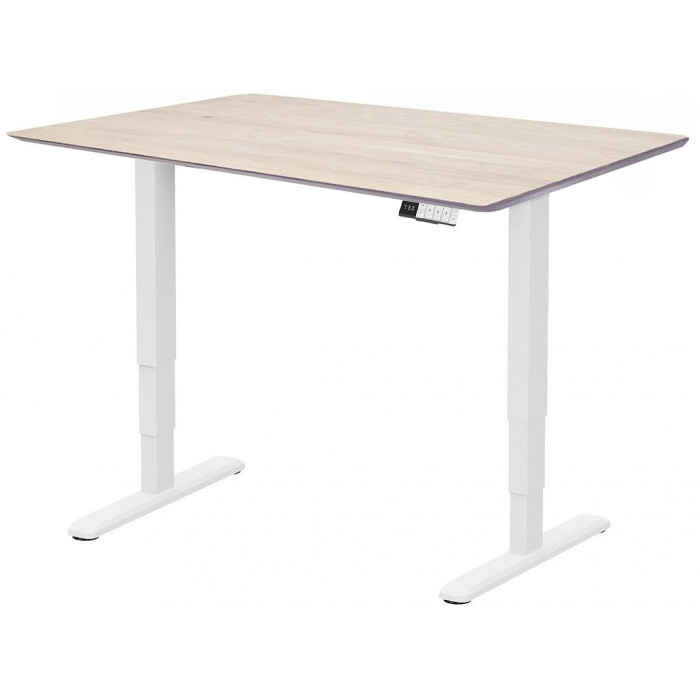 Стол с регулируемой высотой Wooden Unique Ergo Desk White 130*75*2,7 см (натуральное дерево) скошенный край