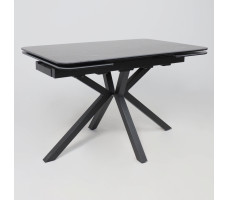 Стол РЕЙН NEW 1200(1840)*800 камень черный Greys Black/черный матовый
