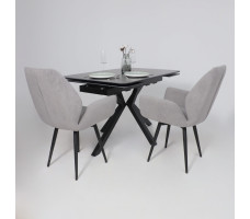 Стол РЕЙН NEW 1200(1840)*800 камень черный Greys Black/черный матовый