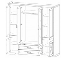 Шкаф Marselle SZF6D2S 218*61*221.5 ясень снежный/дуб сонома темный