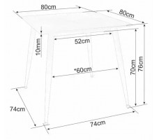 Стол обеденный Signal RION (Рион) 80*80 травертин/кашемир