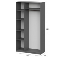 Шкаф NN Мебель ШК 5 (1200) графит серый